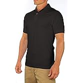 CC Perfect Slim Fit Polo Shirts for Men + Stretch | Breathable Sweat Wicking Short Sleeve Fitted Collared Mens Polo T Shirt