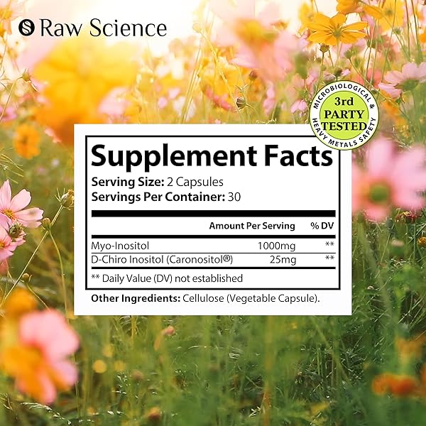 MYO-INOSITOL & D-CHIRO INOSITOL – FERTILITY SUPPLEMENTS FOR WOMEN & OVARIAN SUPPORT VITAMINS – PRECONCEPTION PCOS SUPPLEMENTS – 40:1 RATIO HORMONE BALANCE INOSITOL SUPPLEMENT, VITAMIN B8 – 60 CAPSULES
