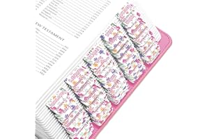 ESSEX WARES EssexWares – Spring Pink Flowers Bible Tabs for Old and New Testament, 80 Large Print Tabs for Bible Study, Water-Resistant and Durable Bible Index Tabs for Women and Men - 1.7" Wide