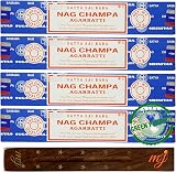 M & J Satya Nag Champa Incense Sticks x4 with Holder – Aromatherapy
