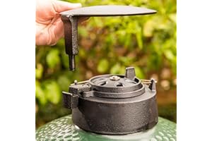 BARKMASTER BBQ ACCESSORIES Big Green Egg Compatible Rain Cap & Adapter - Fits to Medium, Large, XL & 2XL Big Green Egg - Works With Older Pinwheel Chimney Tops and BGE's New Slide Top - CHIMNEY TOP NOT INCLUDED