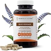 Secrets of the Tribe Blue Vervain 120 Capsules, 1000 mg, Blue Vervain (Verbena Hastata) Dried Herb (120 Capsules)