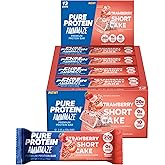 Pure Protein AMMMAZE Strawberry Shortcake Protein Bars (12 ct) 20g High Protein, No Added Sugar - Strawberry Meal Replacement Bar - On the Go Snacks