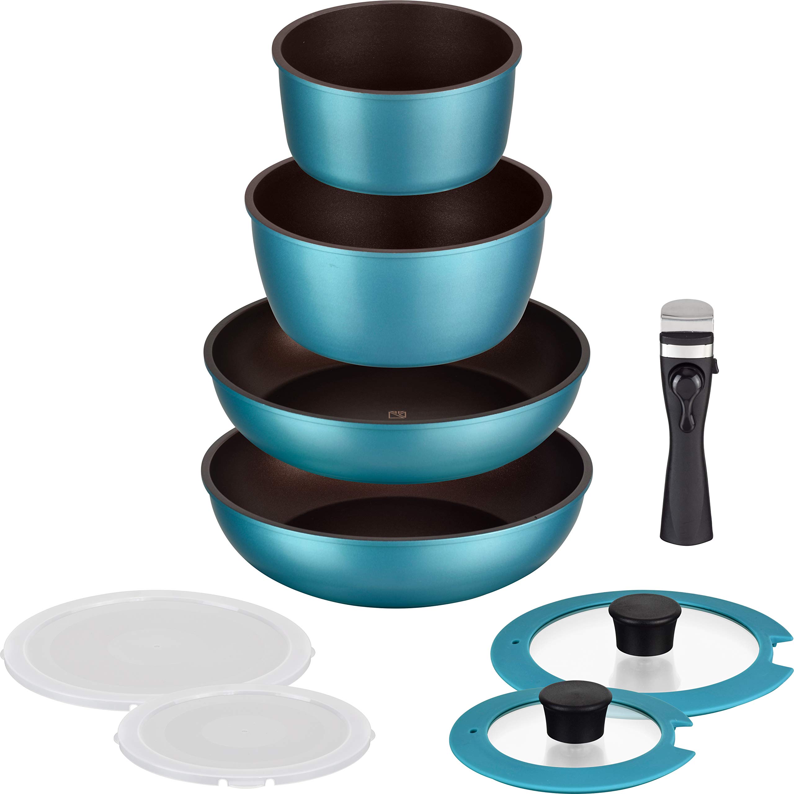 【Amazon.co.jp限定】和平フレイズ フライパンセット 9点A ターコイズ 取っ手が取れる IH対応 ガス オーブン 食洗機対応 PFOAフリー ふっ素樹脂加工 母の日 父の日 プレゼント ギフト Lycka リュッカ AMB-1933商品画像