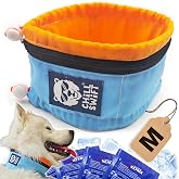 Cooling Collar for Dogs - Ice Bandana with 16 PCM Ice Packs &amp; Carry Bag
