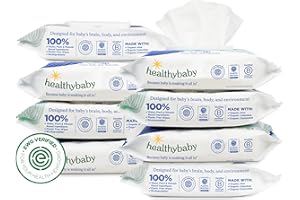 HealthyBaby Our Wet Wipes | EWG Verified Safe | 100% Water & Plant Based | Unscented & Safe for Sensitive Skin | Fragrance Fr