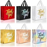 Nush Nush Large Thank You Gift Bags – Set of 12 Premium Finish Reusable Thank You Bags in 6 Vibrant Colors - Perfect Goodie Bag for Thanksgiving, Christmas, Birthday, Party Favor – 13x5x11 Size