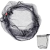 Rubber Coated Replacement Fishing Net Hook Resist Large Deep Fish Net Mesh | Replacement Landing Net Mesh,Rubber Coated Net Bag for Big Catfish Trount Salmon Pike Musky,Fits Freshwater Saltwater