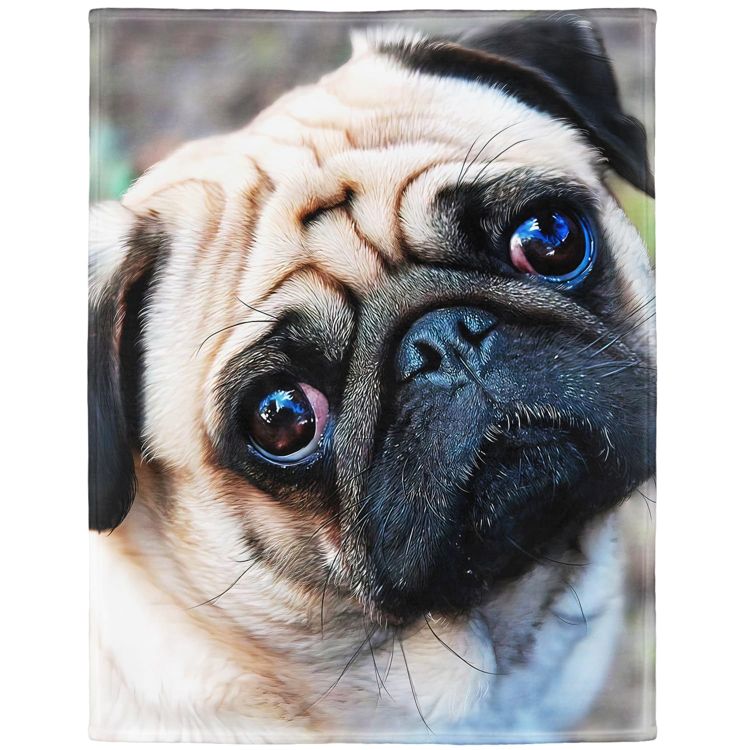 YISUMEI - Soft Fleece Blanket - Pug Dog,150 x 200 cm Throw Suitable for Bed or Sofa