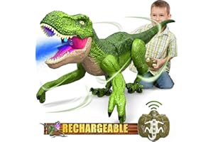 Sunrad Remote Control Robot Dinosaur Toys for Kids 2-12, Realistic Jurassic Dinosaur World Indominus Rex Walking Toys with Mist Spray, Touch Sening, Light & Roar, Gifts for 3 4 5 6 7+ Year Old Boys