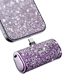 iWALK Upgraded Sparkly Portable Charger 22.5W, 5000mAh Power Bank for iPhone 17/16/15 Series, Mini Battery Pack with Built-in USB-C Connector Compatible with Samsung S25/24, iPad Pro/Air, AirPods