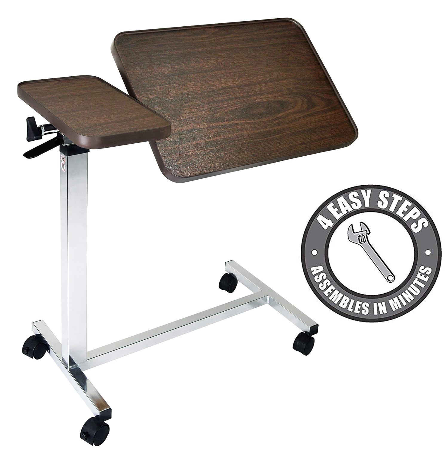 Best Adjustable Overbed Bedside Table Height-Adjustable Laptop Table Computer Stand