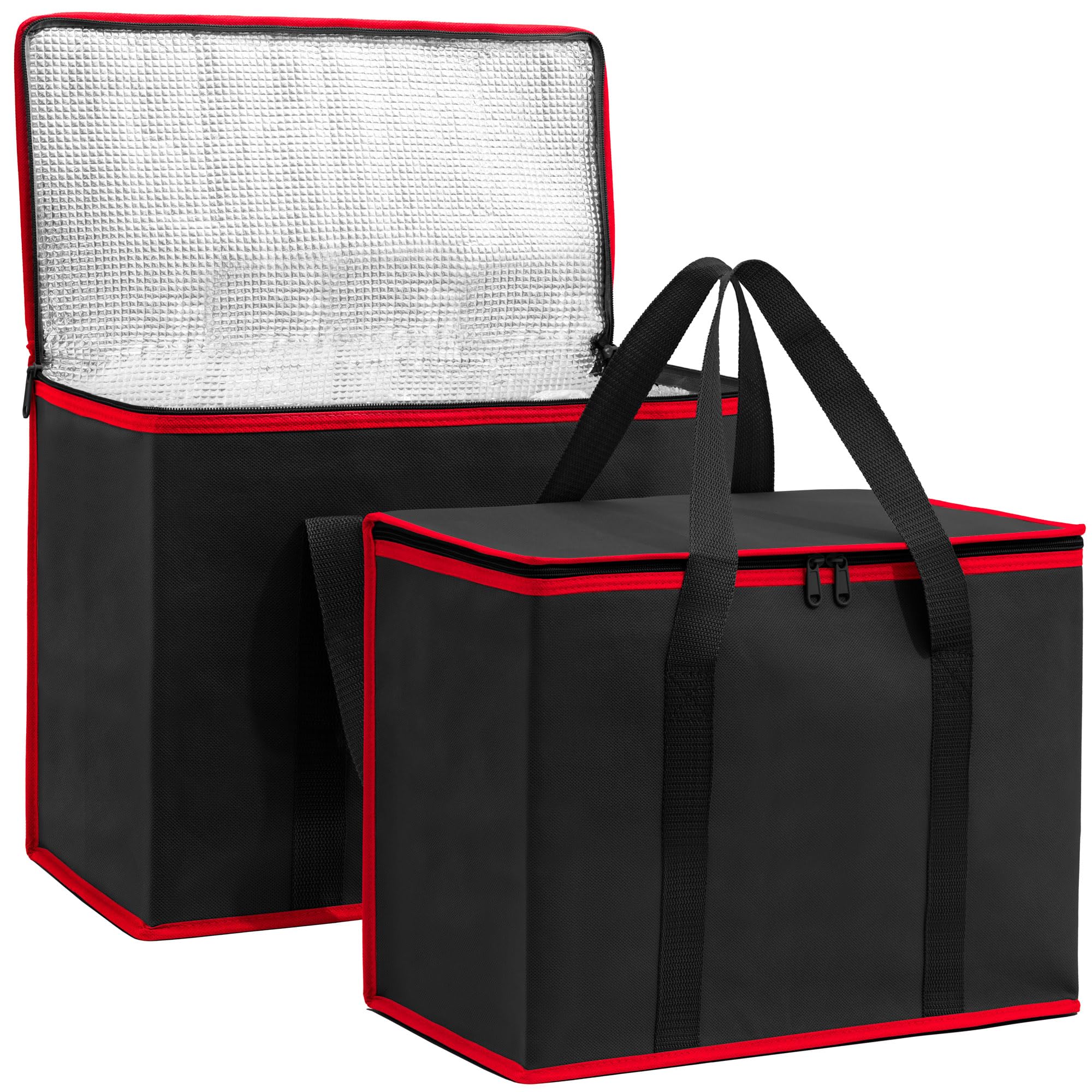 Photo 1 of (Not Made In China) Insulated Reusable Grocery Bags, Catering and Delivery Bag For Hot and Cold Food, Collapsible Thermal Tote For Doordash and Uber Eats (2 pack, X-Large)
