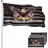 250 Years of Freedom American Flag 3x5 Ft,250th Anniversary USA 1776-2026, Patriotic Eagle Design (Three-layer double-sided 3x5 Ft)