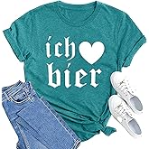 MAIHUN German Oktoberfest Shirt for Women Vintage Ich Heart Bier Tshirt Oktoberfest Short Sleeve