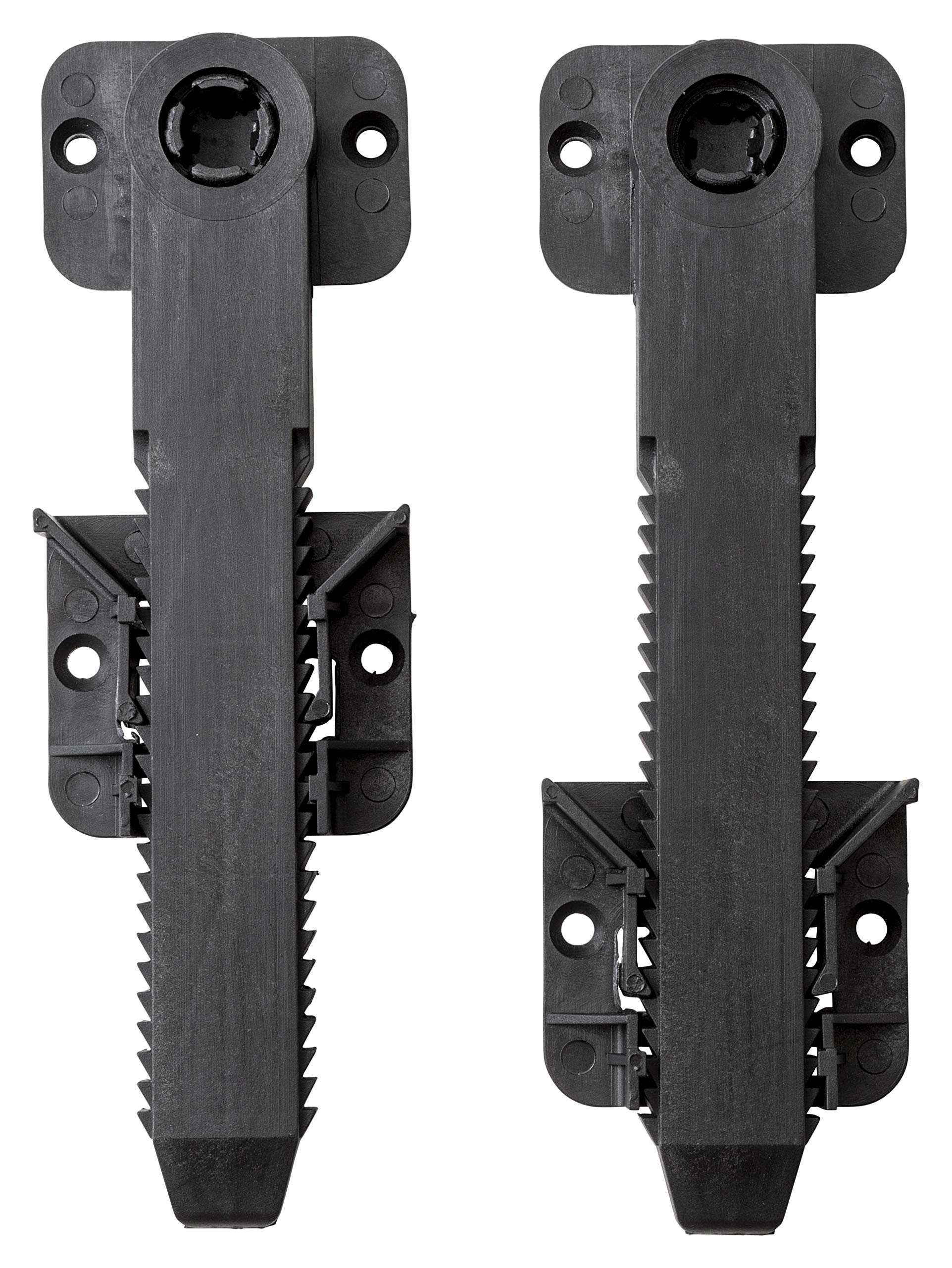 IPEA 2 x Hard Plastic Hooks Connectors for Sofas and Furniture - Adjustable Coupler for Fixing Cabinets - 90° Rotatable - Colour Black - 206 x 65 mm
