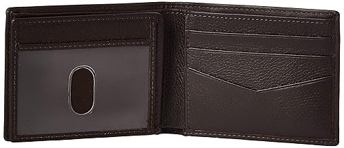 Fossil Men's Wilder Leather Trifold with Id Window Wallet, Dark Brown Fossil Wilder Bifold w⁄ Flip Id SKU: 9107225