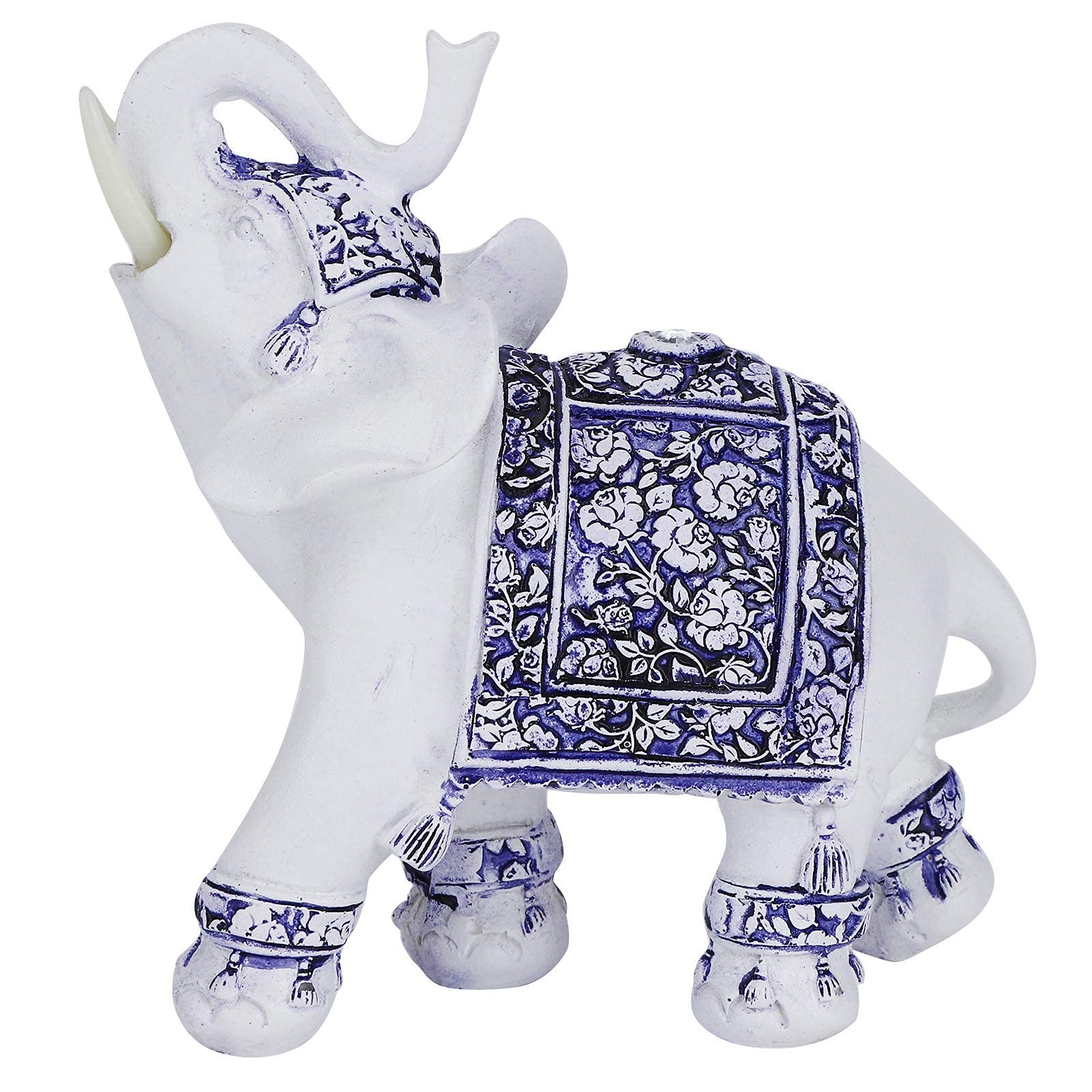 HERCHR Polyresin Elephant Statue, Feng Shui Wealth Elephant Statue Sculpture Lucky Collectible Figurine Gift Home Decor, 5.5x5.3x2.4inch