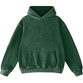 FAIABLE Womens Oversized Acid Wash Hoodie Unisex Heavyweight Cotton Hoodies Fleece Vintage Washed Sweatshirt Women Men