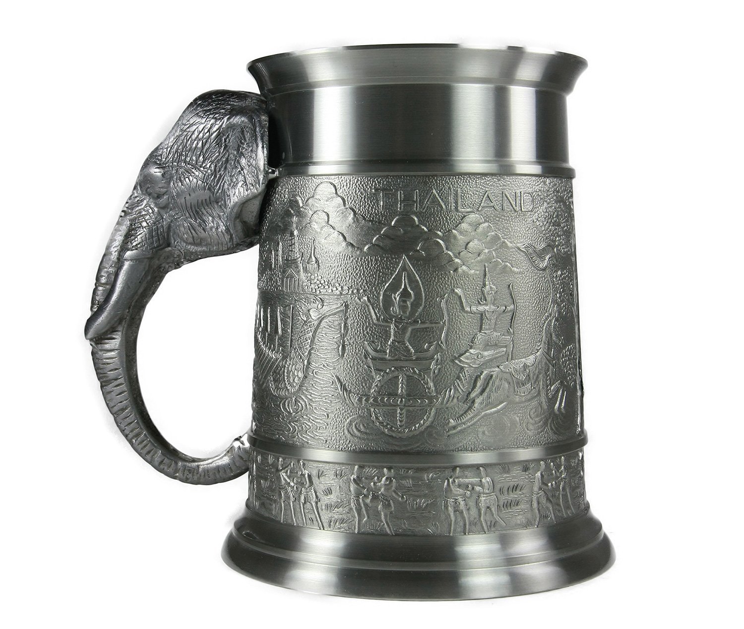 Pewter Thailand Beer Mug with Elephant Head Handle Amazon.co.uk