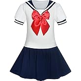 Sunny Fashion Girls Dress Sailor School Uniform Navy Suit Size 6-14