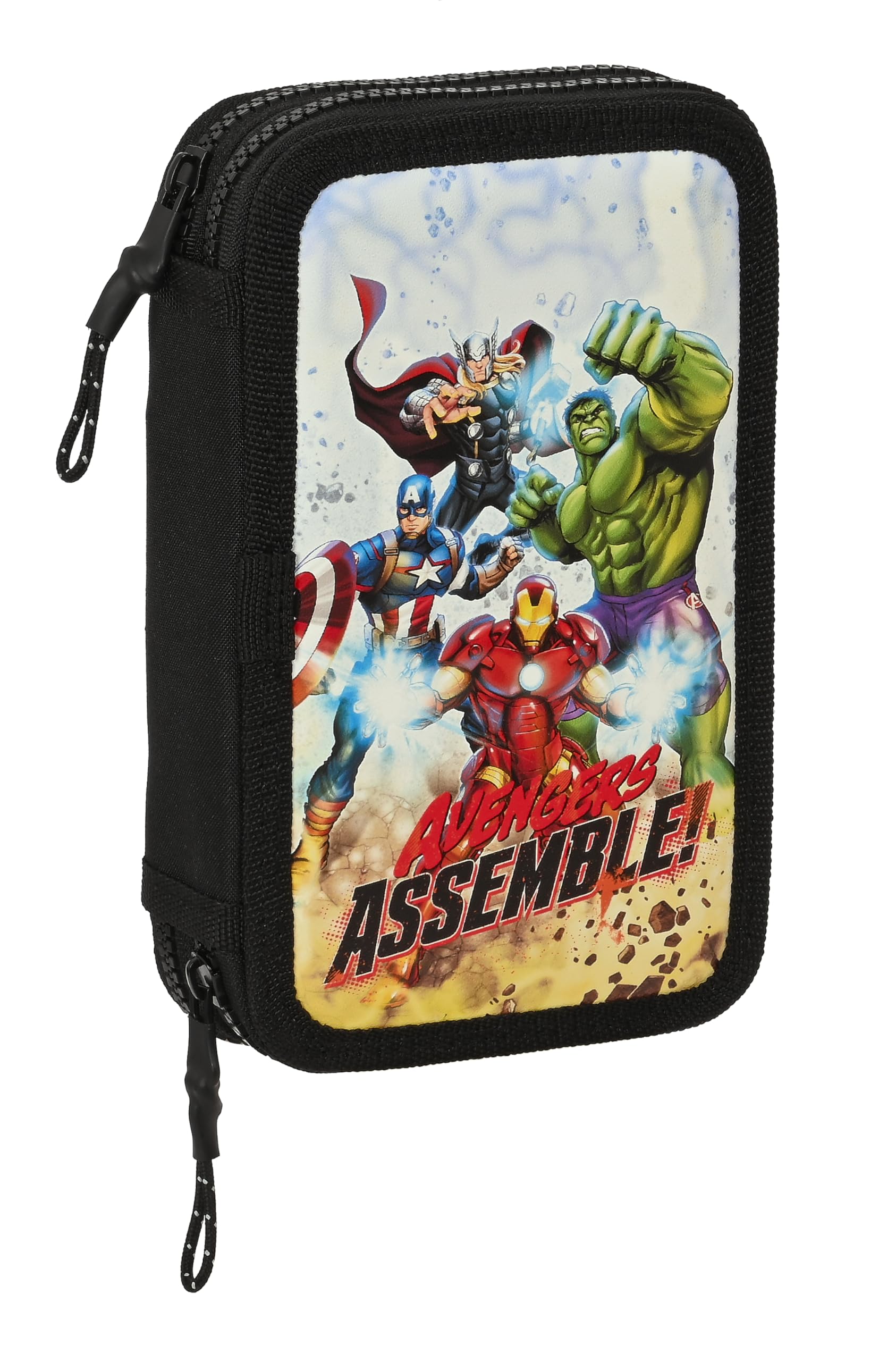 Safta AVENGERS FOREVER – Children's School Pencil Case, Pencil Case with Colours, with 28 Tools Included, Ideal for Children from 5 to 14 Years, Comfortable and Versatile, Quality and Resistance, 12.5