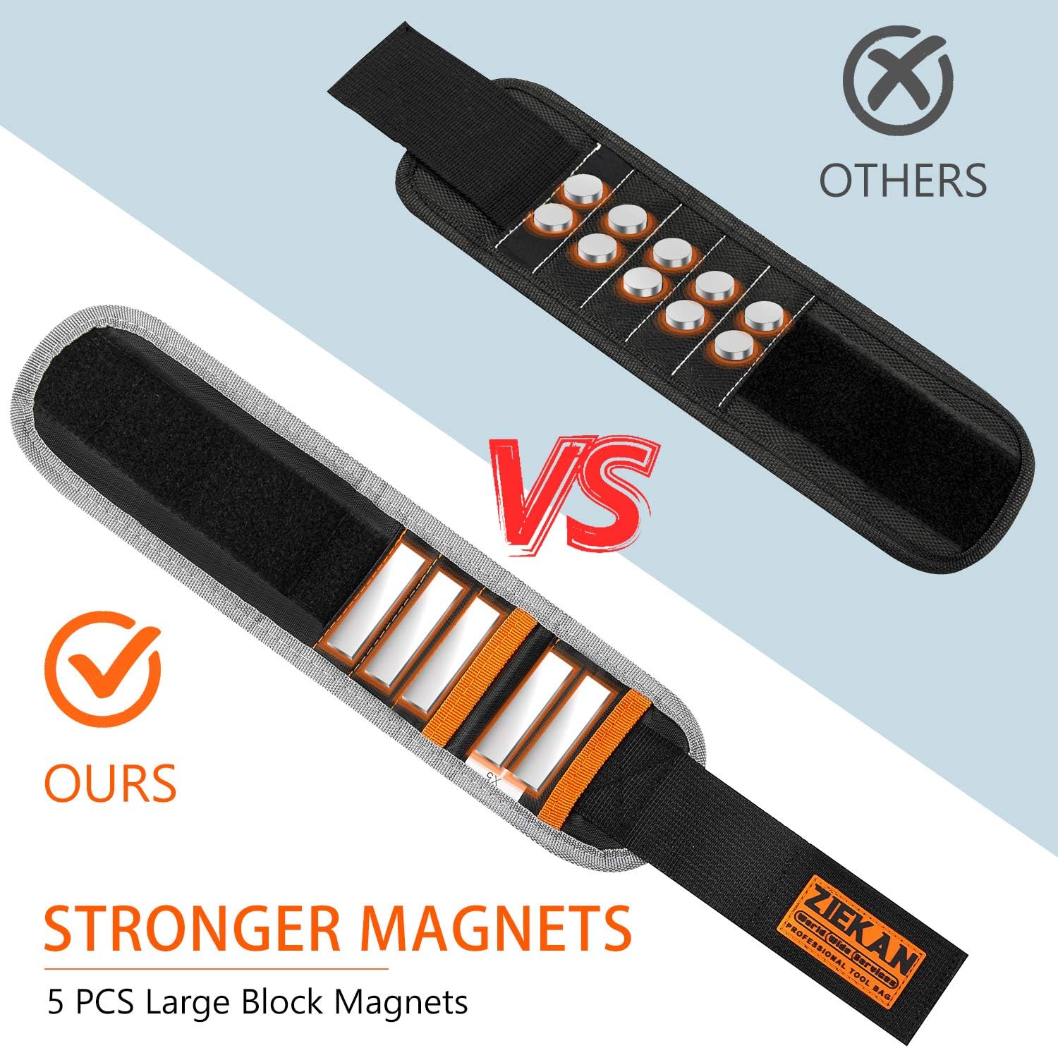 Koxly Magnetic Wristband Adjustable Wrist Band Organizer Tool Belts Holder for Holding Screws, Nails, Drill Bits, Unique Magnet Tools Gifts for Men, Women, Father, Dad, Husband, Boyfriend, Handyman - - 