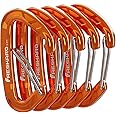 FresKaro 5pcs Nano Carabiner Clips, 8kN 1798lbs, Small Sturdy, Reliable Time-Tested Strong Spring Wiregate, Mini Size 2.37inch, Choice of 5colors