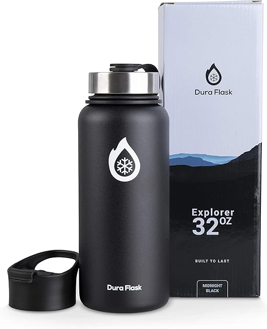 black thermal water bottle