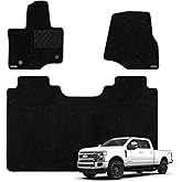 WENNEBIRD Superior Carpet Floor Mats for 2017-2026 Ford Super Duty F-250/F-350/F-450 Crew Cab (Excludes Under-Seat Fold-Flat Storage), 0.6-Inch Ultra-Thick, Noise-Reducing, All-Weather – 3-Pc Set
