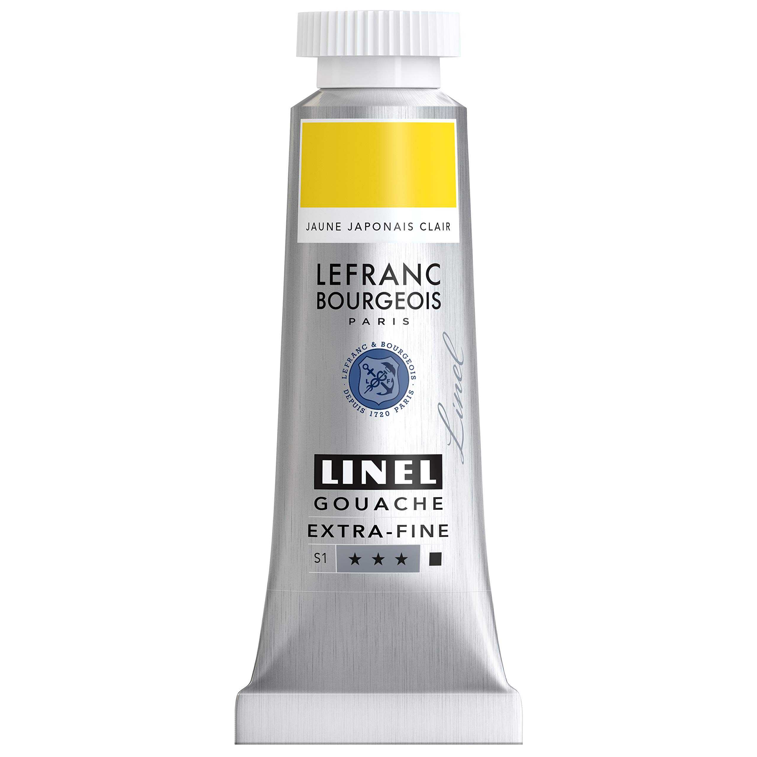 Lefranc Bourgeois 301160 Linel Gouache Extra Fine and Smooth Watercolours with Maximum Colour Intensity, Luminosity for Streak-Free Application, 14 ml Tube - Japanese Yellow Light