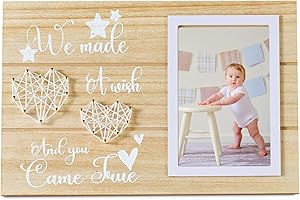 INNOBETA Baby Picture Frame, Ideal Gift for Expecting Parents, Baby Shower, Gender Reveal Party, Baby Nursery Decor New Baby, New Mom, Dad, Adoption Gifts, 4 x 6 Inches (We Made A Wish, And You Came True)