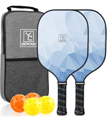 COD]Pickleball Paddles Set Pickleball Of 2 Rackets Set LightweightFiberglass Surface Polypropylene Honeycomb Core Cushion Grip Include 4 Balls & 1 Racket Bag - | PH