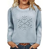 Fall Halloween Knitted Sweater for Women Winter Holiday Xmas Christmas Pullover Sweatshirt Tops