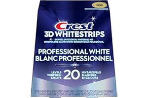 Crest 3D Whitestrips Professional White At-Home Teeth Whitening Kit, 22 Treatments, 20 Levels Whiter