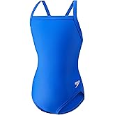 Speedo Girl's Swimsuit One Piece PowerFlex Flyback Solid Youth Team Colors
