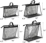 Peohud 12 Pack Dust Bags for Handbags 4 Sizes Clear Zippered Storage Organizer view 2