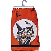 Primitives by Kathy Retro-Inspired Halloween Dish Towel, 28 x 28-Inch, Witch