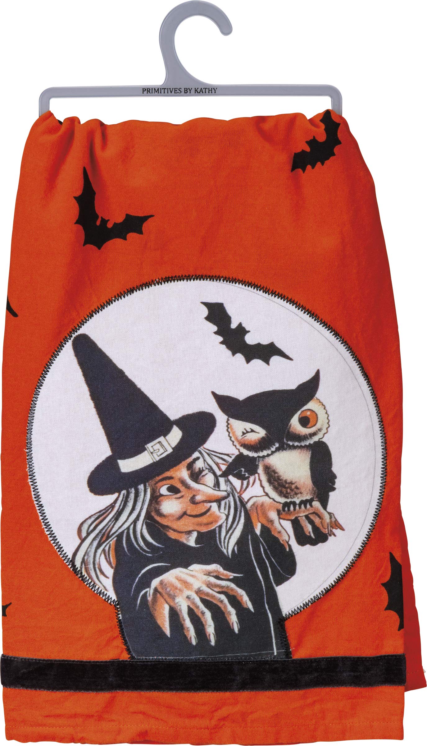 Primitives by Kathy Dish Towel, Cotton, Velvet, Witch, 28 x 28-Inch