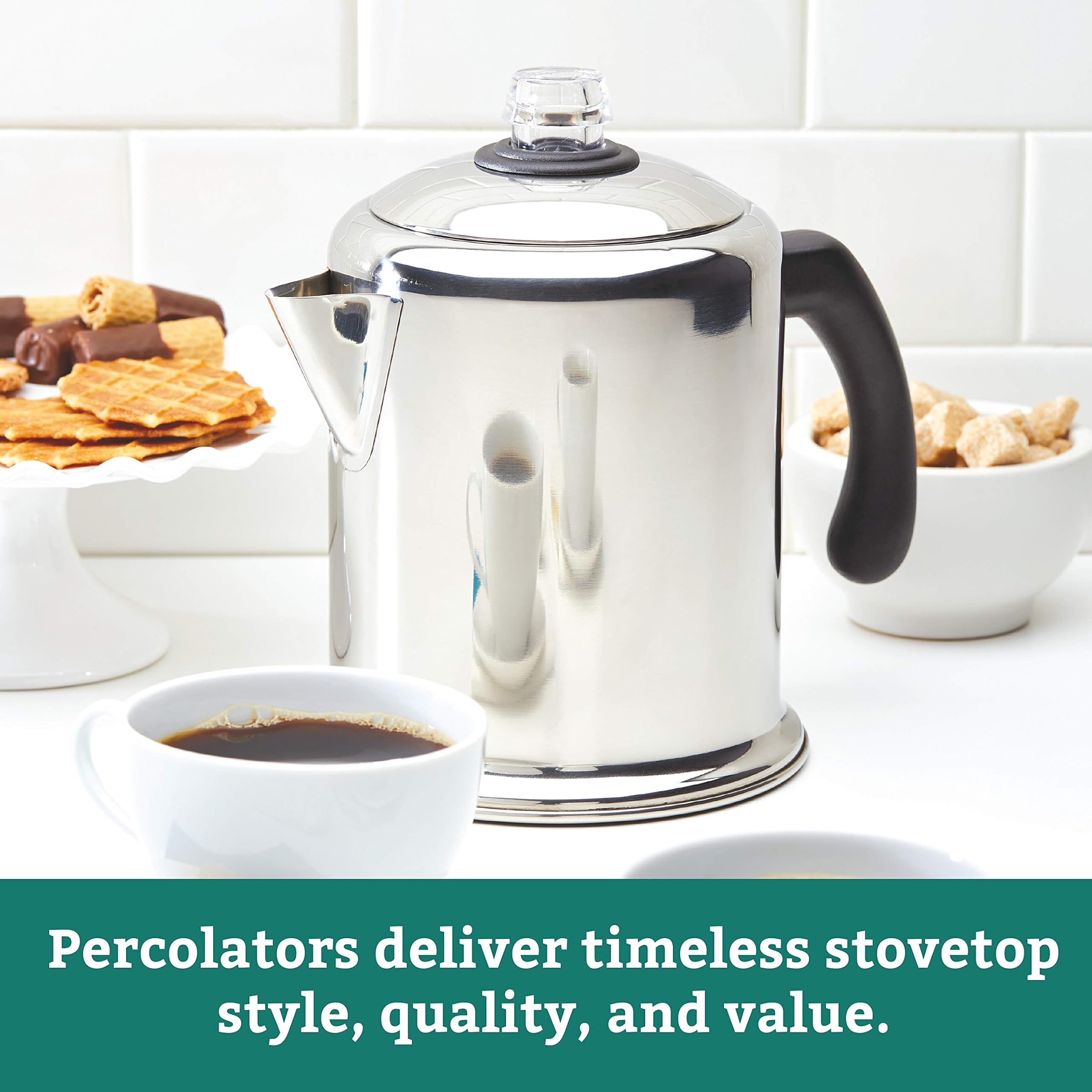 Farberware Classic Stainless Steel Yosemite 8-Cup Coffee Percolator Coffee Percolator Parallel Import