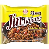 OTTOGI JIN Jjajang Korean Instant Noodles &ndash; Black Bean Sauce Ramen, Chewy Noodles, 4.76 oz (Pack of 4)