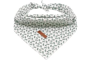 Elegant little tail Dog Bandanas - 1Pack Washable Christmas Dog Scarf Female Square Dog Bib Kerchief Scarf Adjustable Pet Bandana for Small Medium Dogs
