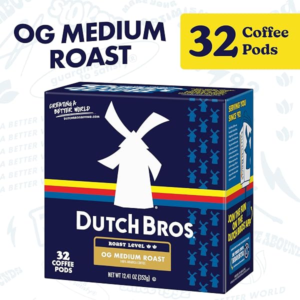 DUTCH BROS® OG MEDIUM ROAST, 32 COUNT, MEDIUM ROAST, SINGLE SERVE COFFEE PODS FOR KEURIG K-CUP BREWERS