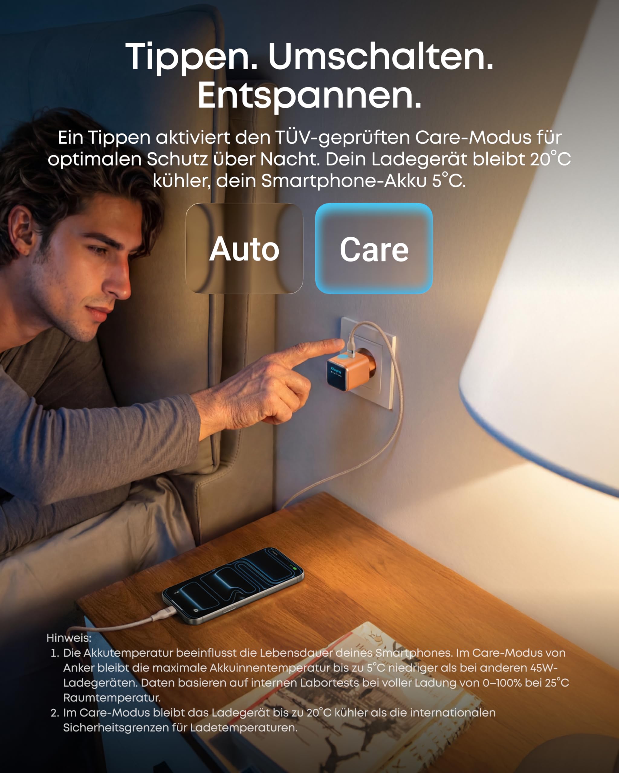 Anker Smart Ladegerät, Anker Nano 45W USB C Ladegerät mit Display und intelligenter Erkennung, integriertem Schonmodus, kompaktes GaN Schnellladegerät für iPhone 17/16/15 Serie, iPad, MacBook 4