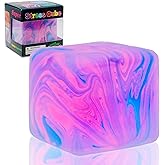 Squishy Sensory Fidget Toys Stress Cube, Gel Filled Stretchy Stress Balls for Kids Adults, Soft Ice Cube Sugar Ball for Boys Girls, Slow Rising Squishies Squeeze Balls Anxiety Relief for Autism, Gifts