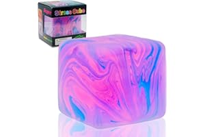 ANZHY Squishy Sensory Fidget Toys Stress Cube, Gel Filled Stretchy Stress Balls for Kids Adults, Soft Ice Cube Sugar Ball for Boys Girls, Slow Rising Squishies Squeeze Balls Anxiety Relief for Autism, Gifts