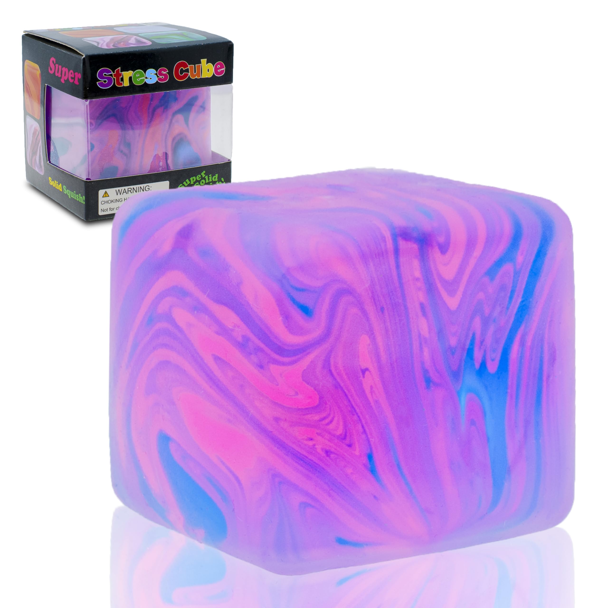 Squishy Sensory Fidget Toys Stress Cube, Gel Filled Stretchy Stress Balls for Kids Adults, Soft Ice Cube Sugar Ball for Boys Girls, Slow Rising Squishies Squeeze Balls Anxiety Relief for Autism, Gifts