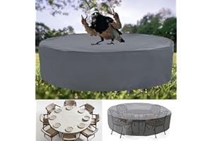 CNCZMH 96"X23" Patio Furniture Set Covers Waterproof For Outdoor Round Table And Chairs, 600d Oxford Fabric Heavy Duty Extra Large Covering For Outside Furniture