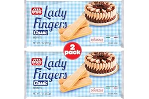 DOUzzle Lady Fingers Cookies for Tiramisu - Savoiardi Italian Ladyfingers Biscuits (2 Pack) - Perfect for Desserts, Snacking, and Baking - Made In Italy, Kosher Parve