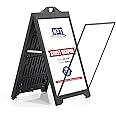 M&T Displays Street SignPro without Lens Protective Cover, 24x36 Inch Poster Black Double Sided Sandwich Board Folding A-Frame Sidewalk Curb Sign Portable Advertising Display for Restaurant Cafe